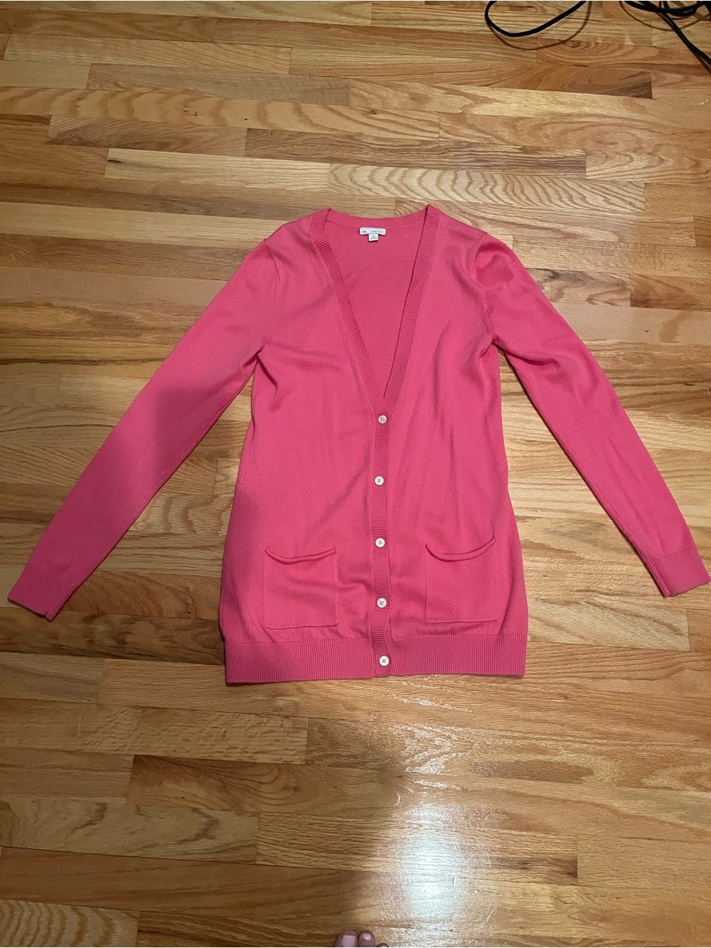 GAP Coral Pink V-Neck Button Cardigan